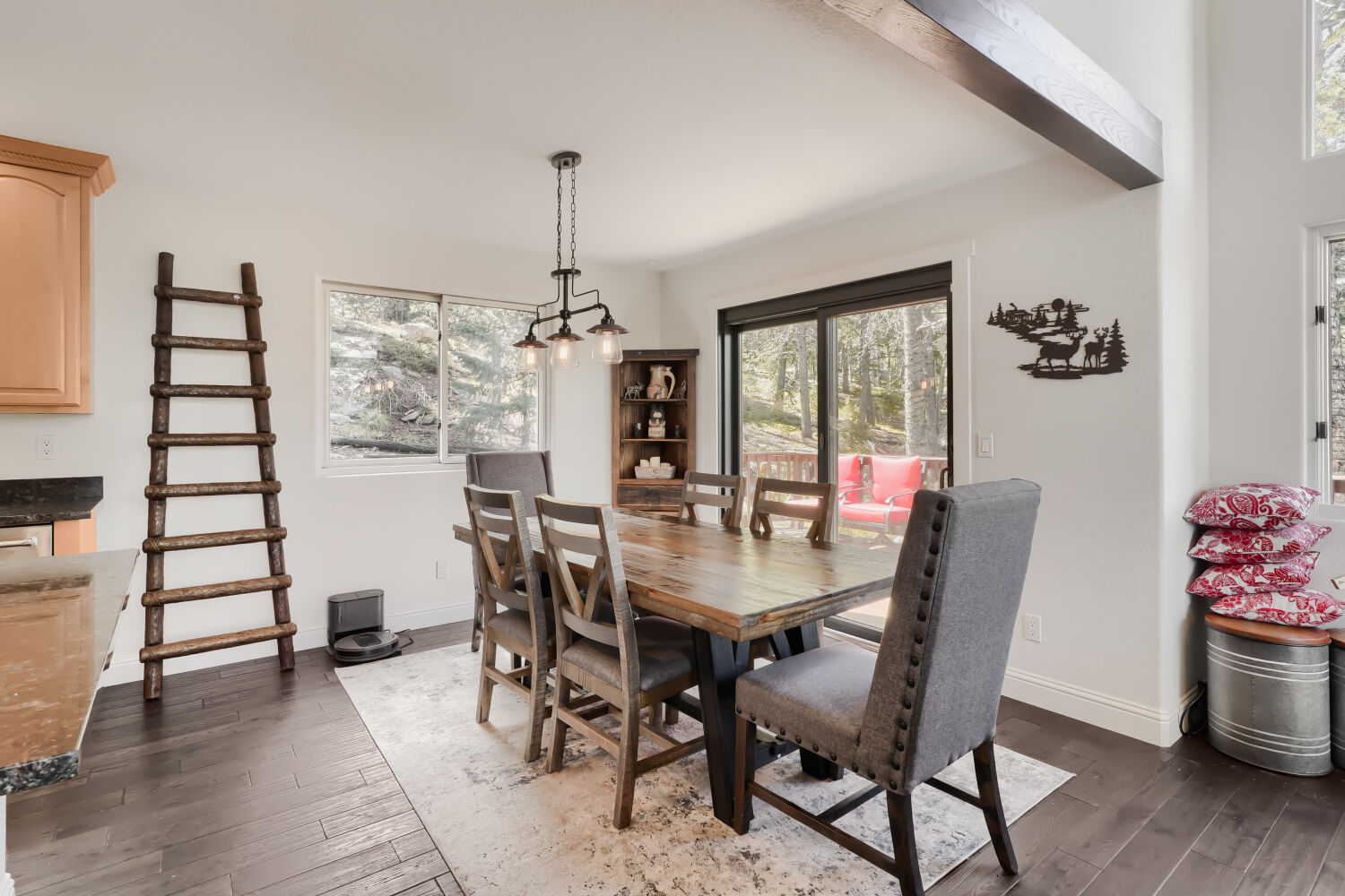 Dining area with deck access