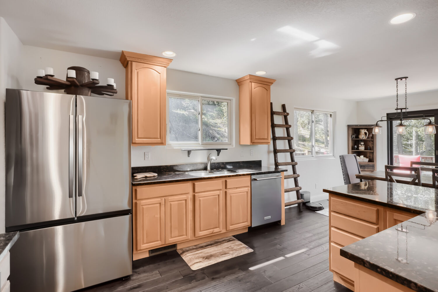 Modern kitchen with granite countertops