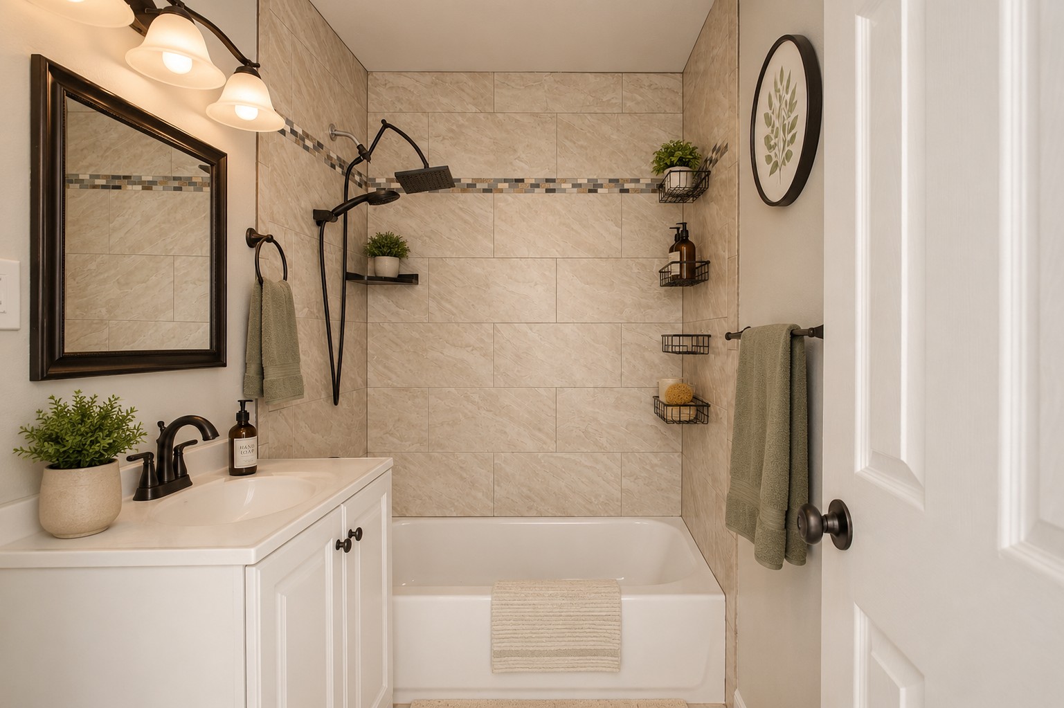 Modern updated full bathroom