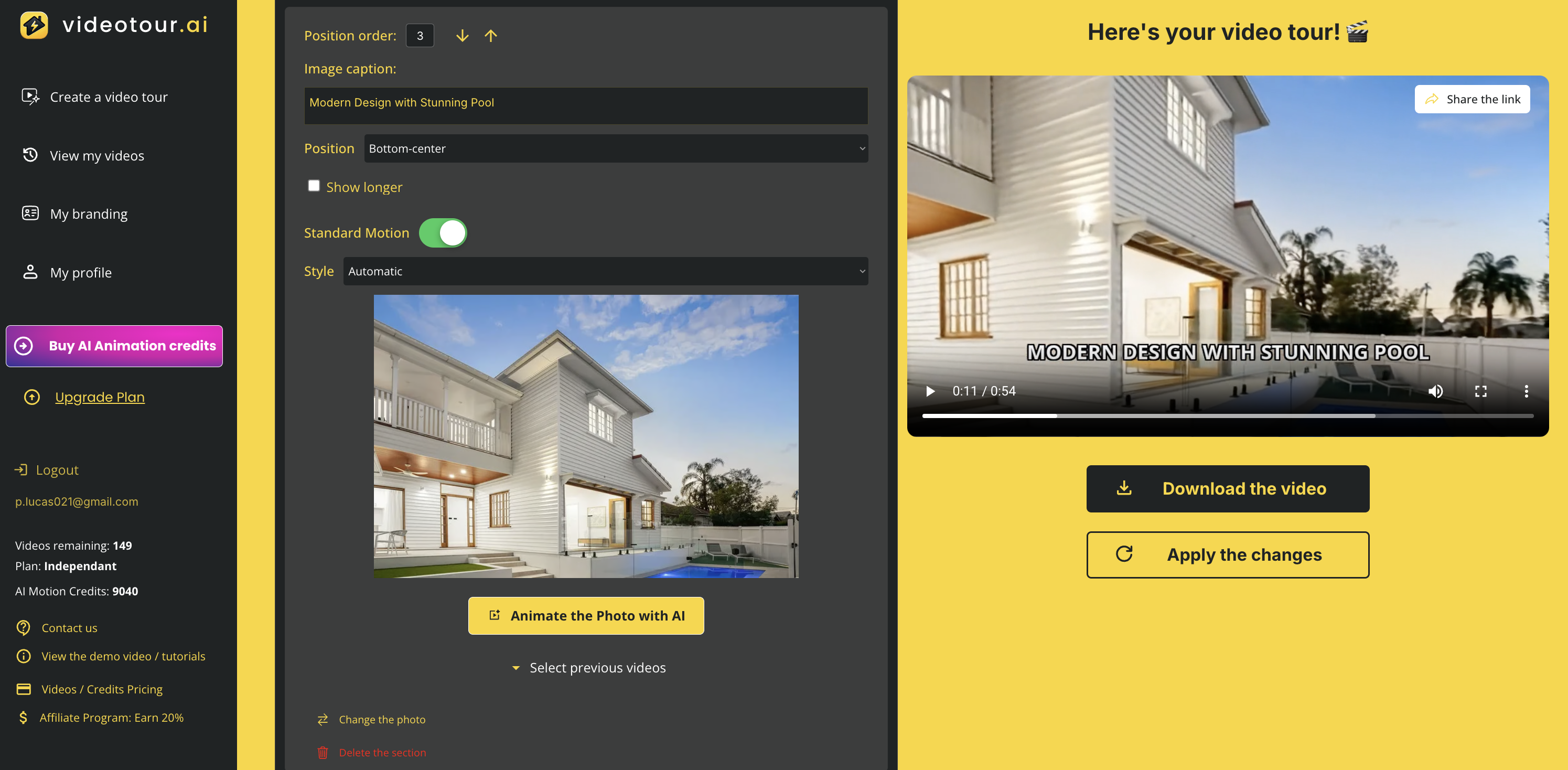 VideoTour.AI Interface