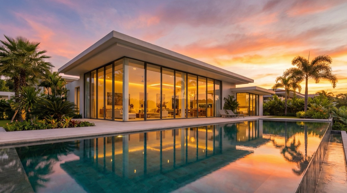 Accurate real estate listing photo before 3D text is added