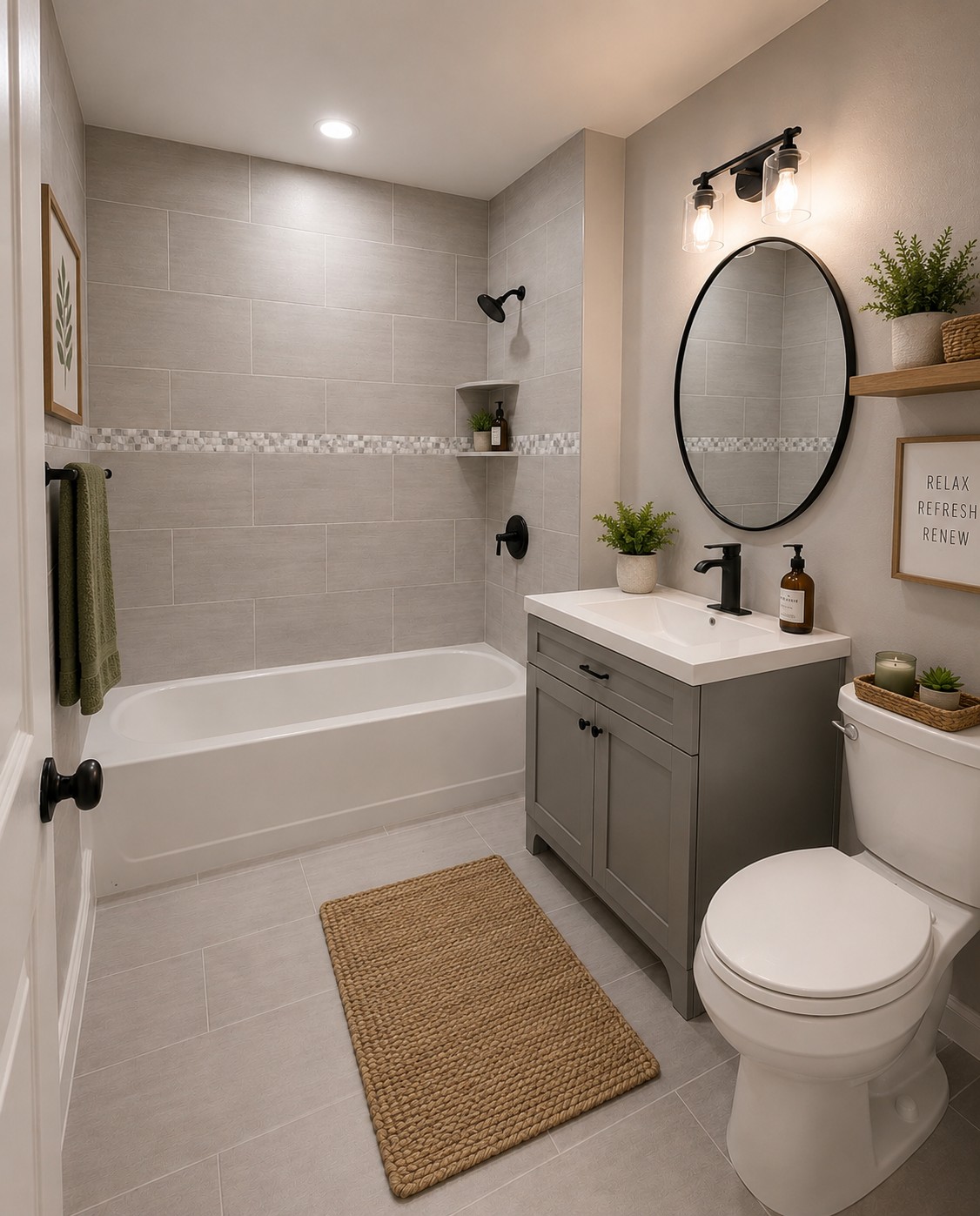 Updated Bathroom with Designer Fixtures